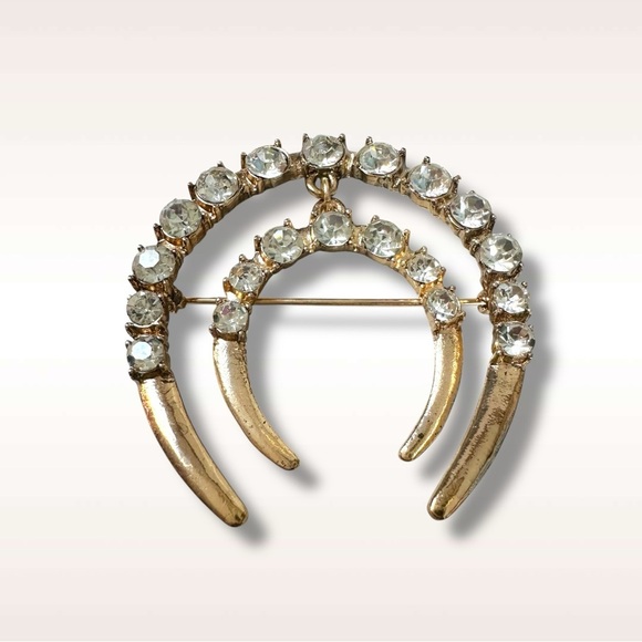 Free People Horsing Around Brooch in Gold Rhinestone Yellowstone Western Horse - Picture 8 of 14